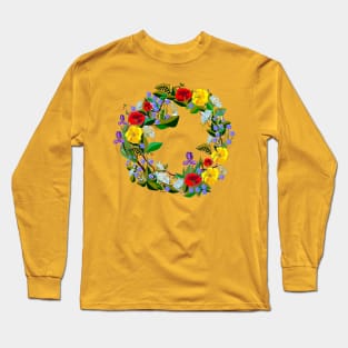 Southern Wildflowers Wreath Long Sleeve T-Shirt